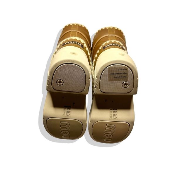 Free People x Mou Lunar Landing Fur Sheepskin Shearling Eskimo Snow Boots Cognac - Picture 5 of 16